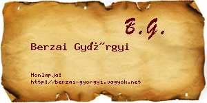 Berzai Györgyi névjegykártya